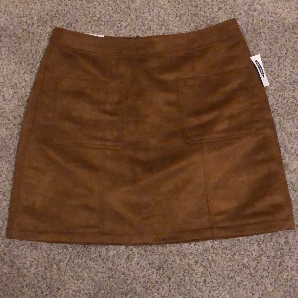 Old Navy Brown Faux Suede Mini Skirt